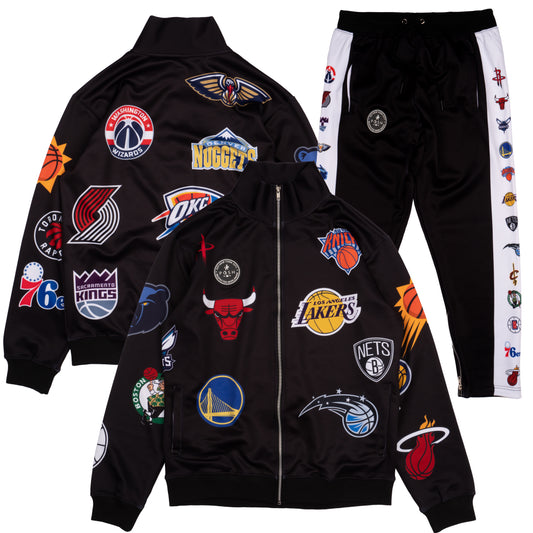 Posh All-Star Attire Black Tracksuit with Logos
