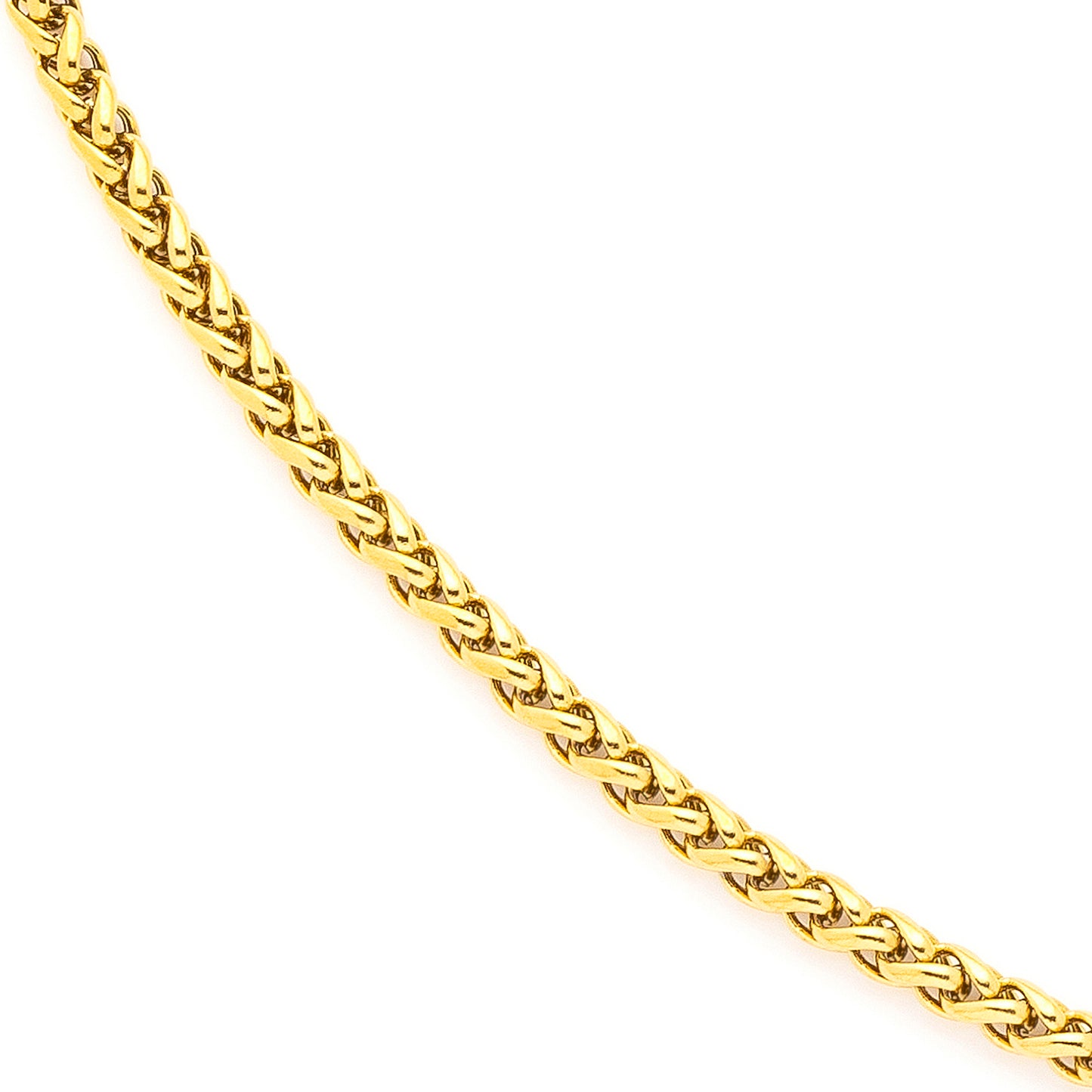 14K Gold Plated 3mm Franco Necklace Chain by Posh