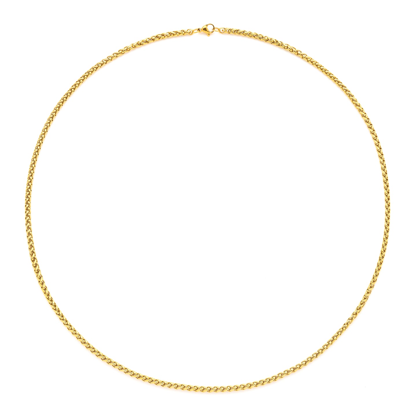 14K Gold Plated 3mm Franco Necklace Chain by Posh
