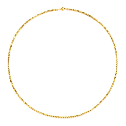 14K Gold Plated 3mm Franco Necklace Chain by Posh
