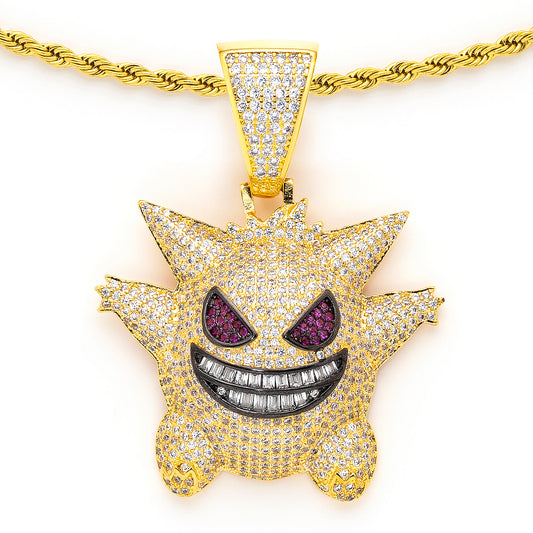 Cute Devil Pendant with 14K Gold Plated Rope Chain