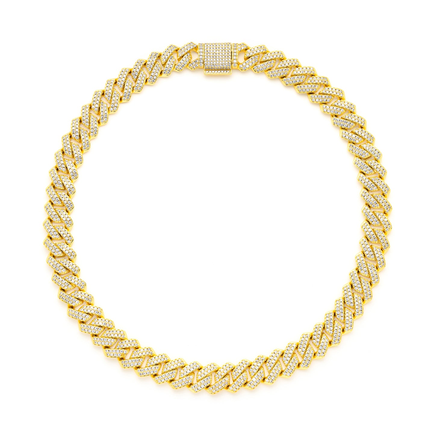 14K Gold Plated Iced Out Cuban Link Chain