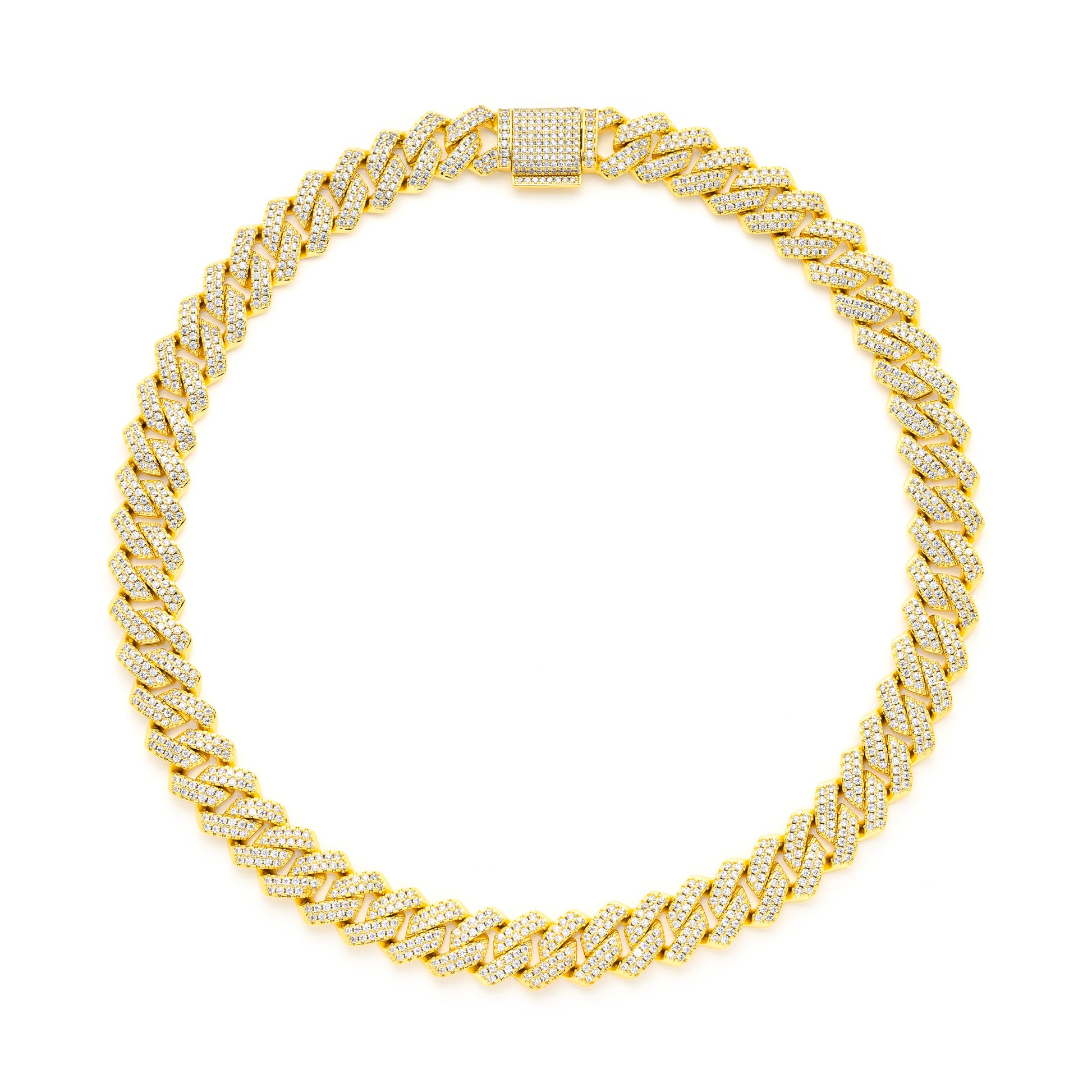 14K Gold Plated Iced Out Cuban Link Chain