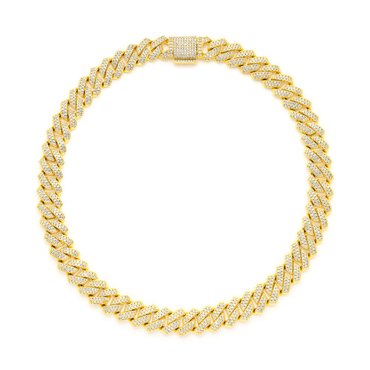 14K Gold Plated Iced Out Cuban Link Chain