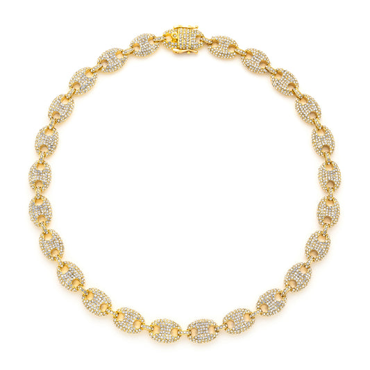 Posh Iced Out Link, 18K Gold Plated