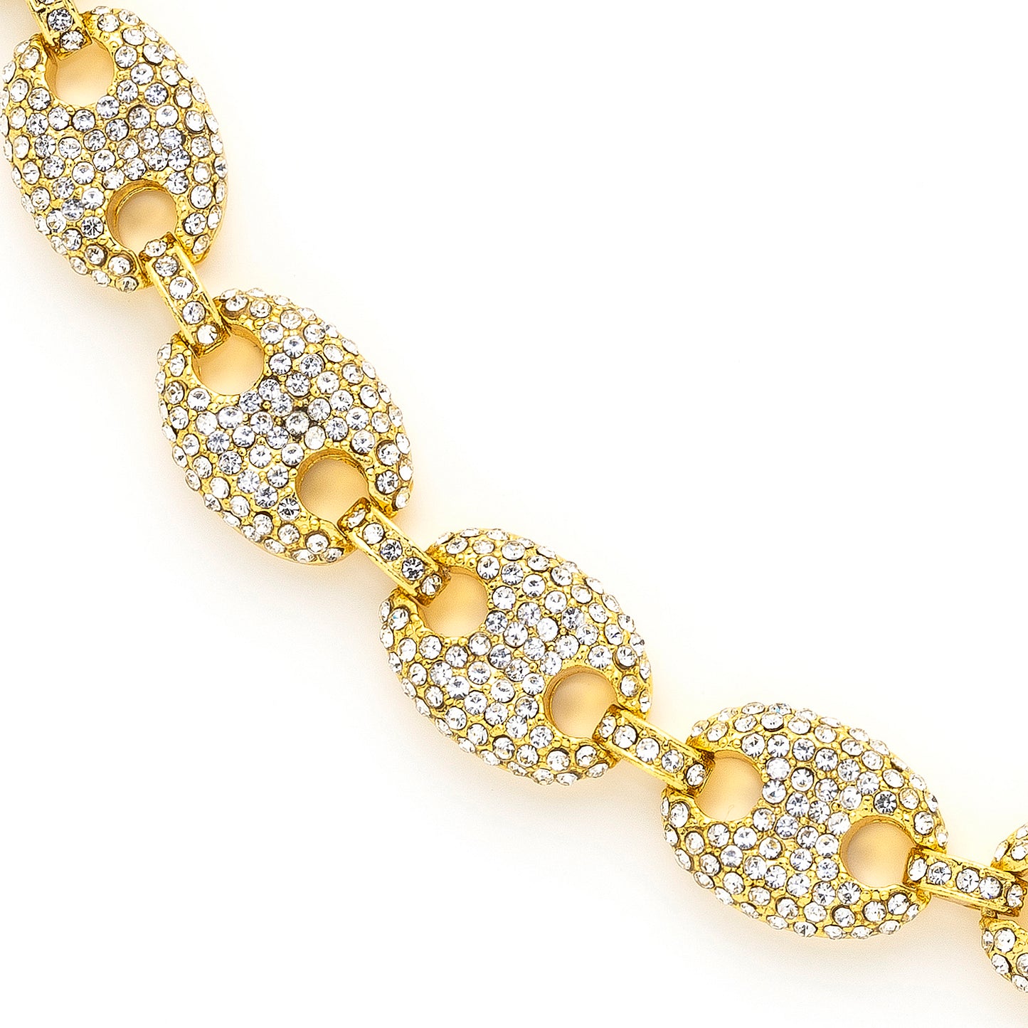Posh Iced Out Link, 18K Gold Plated