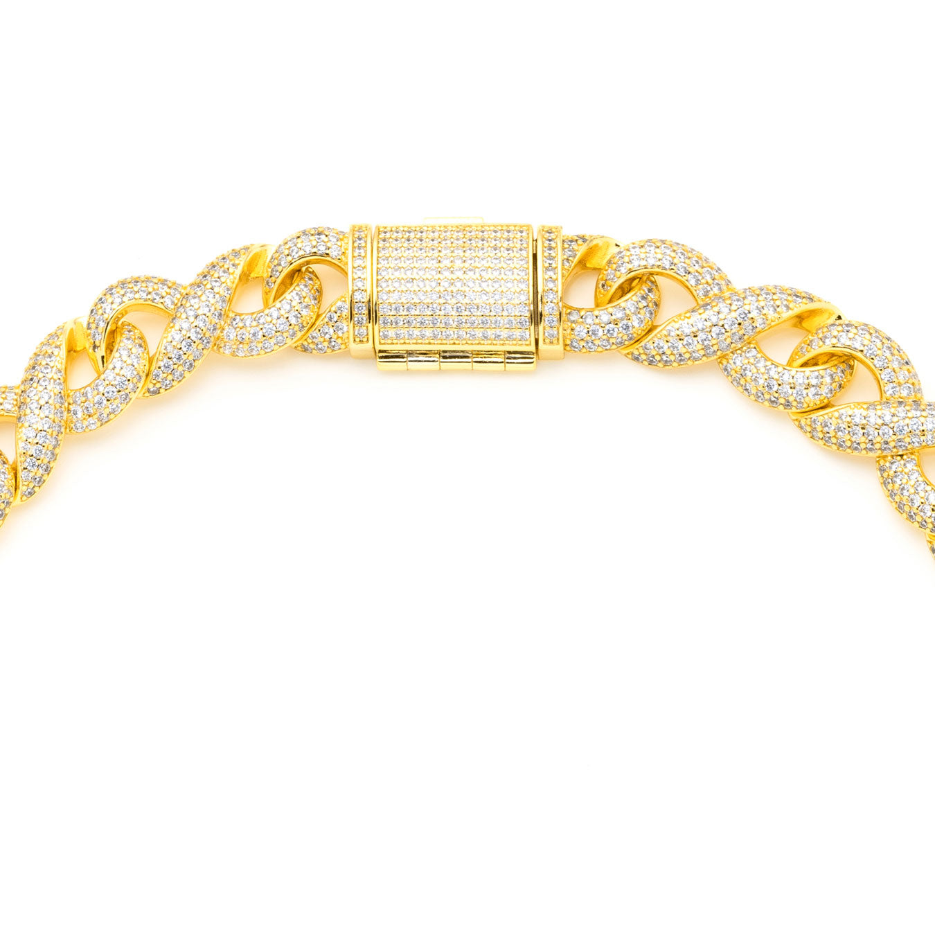 Iced Out Infinity Necklace, 18K Gold Plated