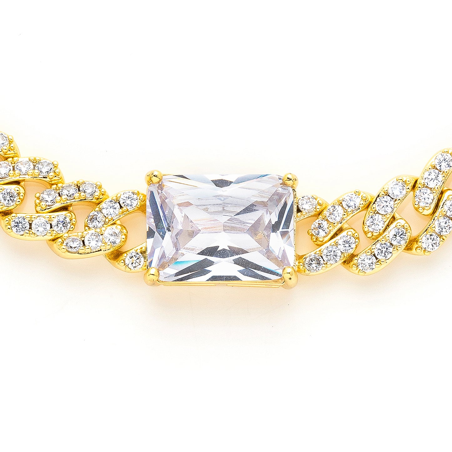 10mm Iced Out Cuban Link with Large Stone