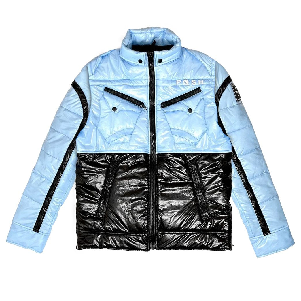Posh "NewYork" Two Tone Baby Blue Bubble Jacket
