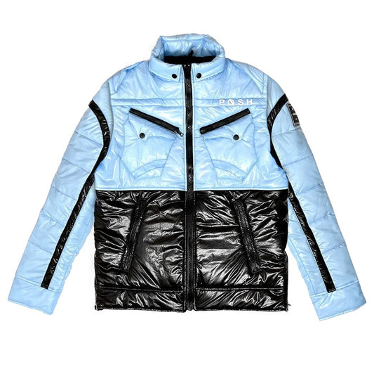 Posh "NewYork" Two Tone Baby Blue Bubble Jacket