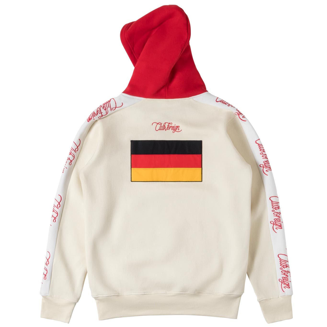 ClubForeign Germany Embroidered Sweatsuit with Neck Zip, Beige - Trends Society