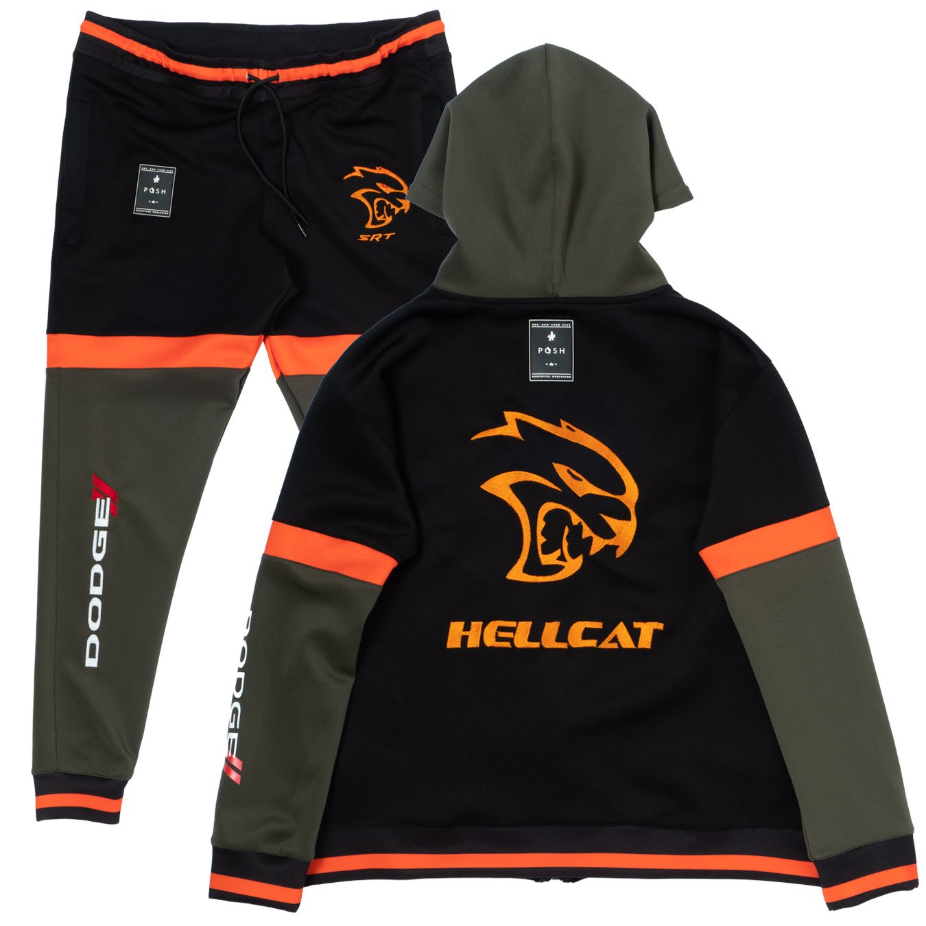 Dodge Hellcat Tracksuit with Hoodie, Olive