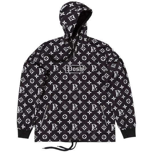 Posh LV_SPRM Windbreaker Hoodie Jacket Black - Trends Society