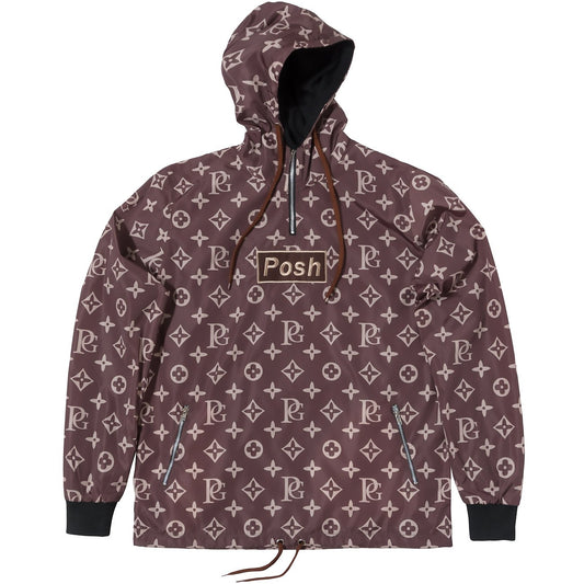 Posh LV_SPRM Windbreaker Hoodie Jacket Brown - Trends Society