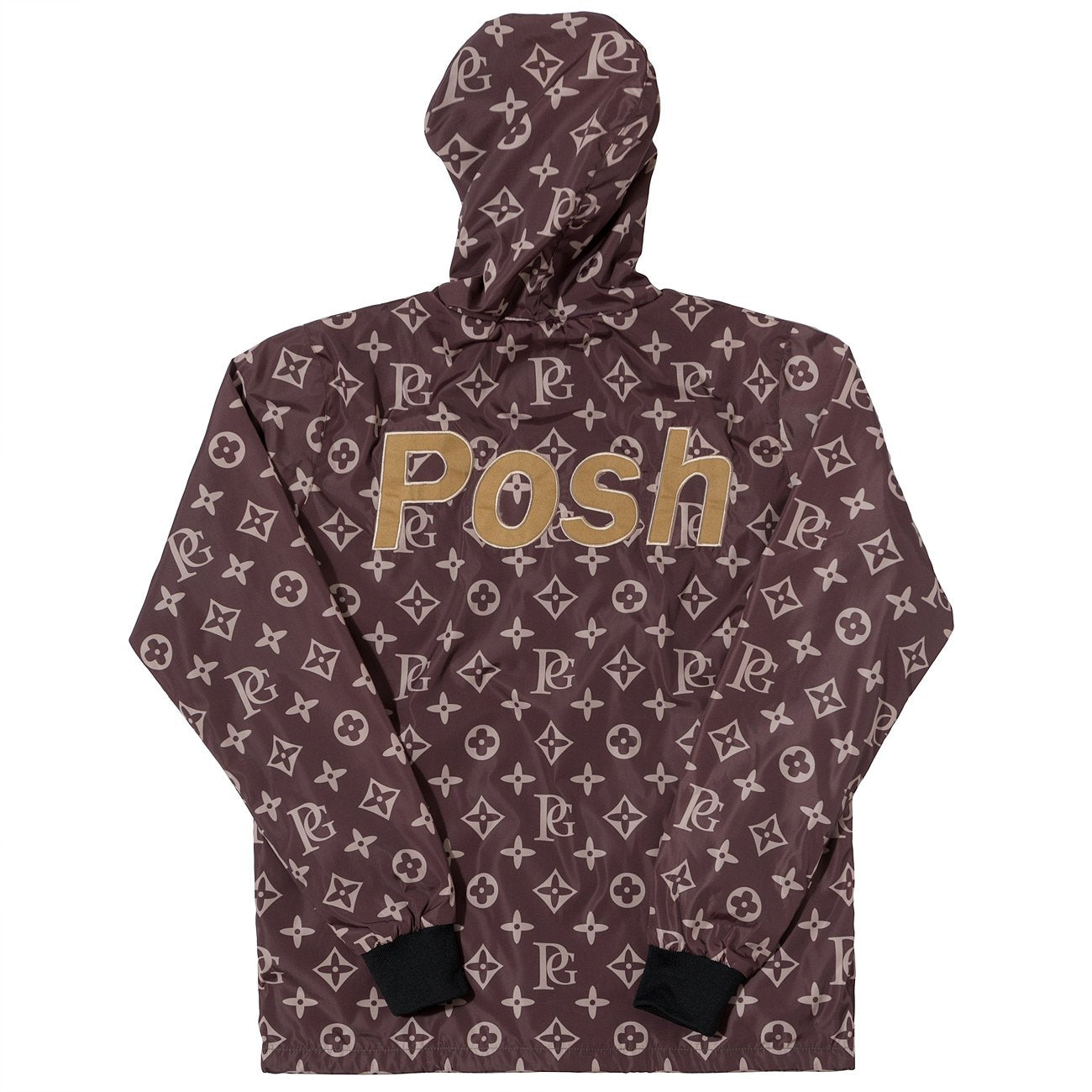 Posh LV_SPRM Windbreaker Hoodie Jacket Brown - Trends Society