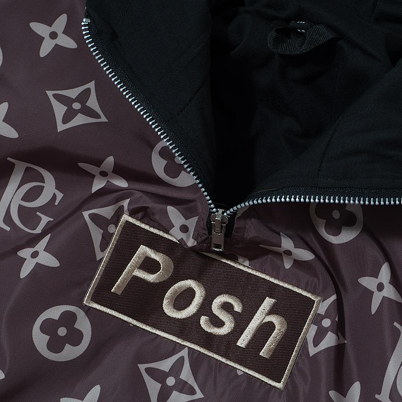 Posh LV_SPRM Windbreaker Hoodie Jacket Brown - Trends Society