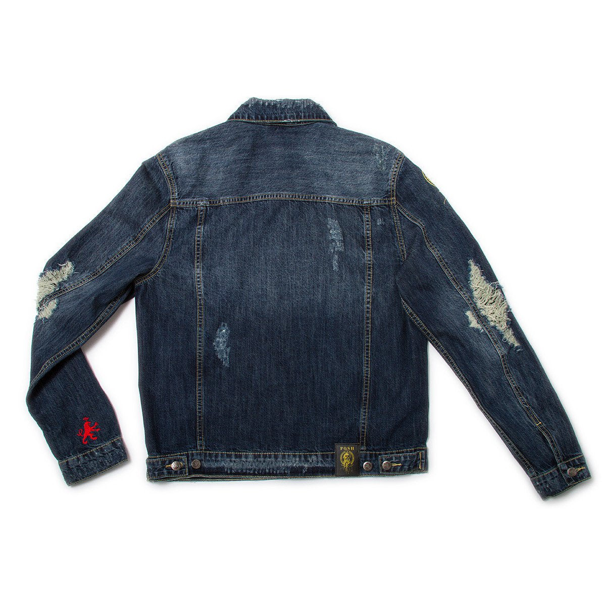 Posh Denim Distressed Jacket - Blue - Trends Society