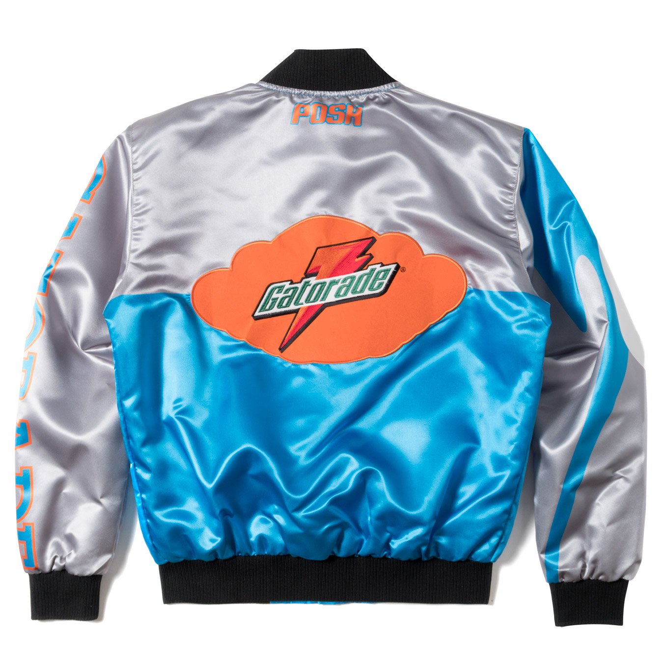 Posh "GatoRacing" Two Tone Satin Racing Jacket Blue Cherry - Trends Society