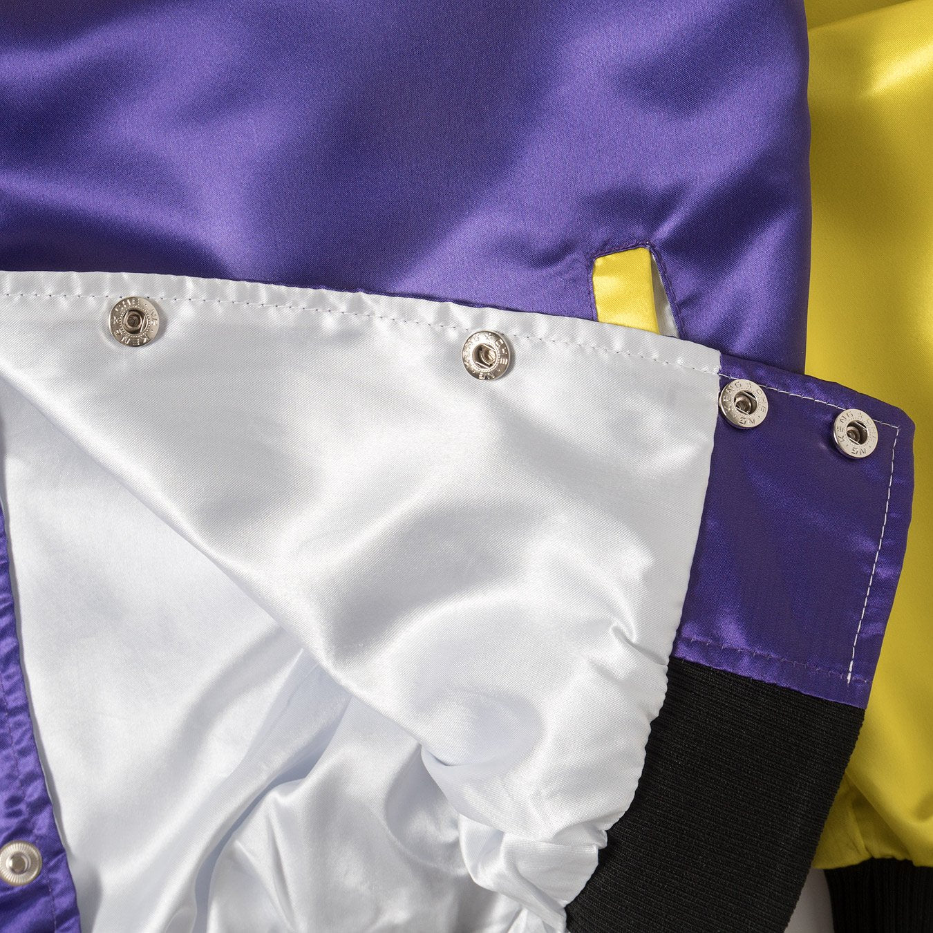 Posh "GatoRacing" Two Tone Satin Racing Jacket Yellow Purple - Trends Society