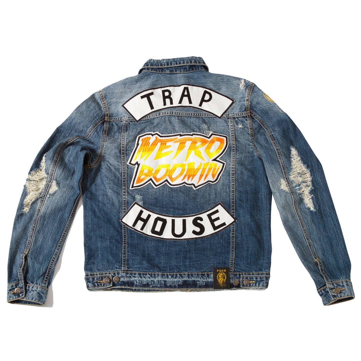 Posh Denim Distressed Jacket "Metro Boomin" - Trends Society
