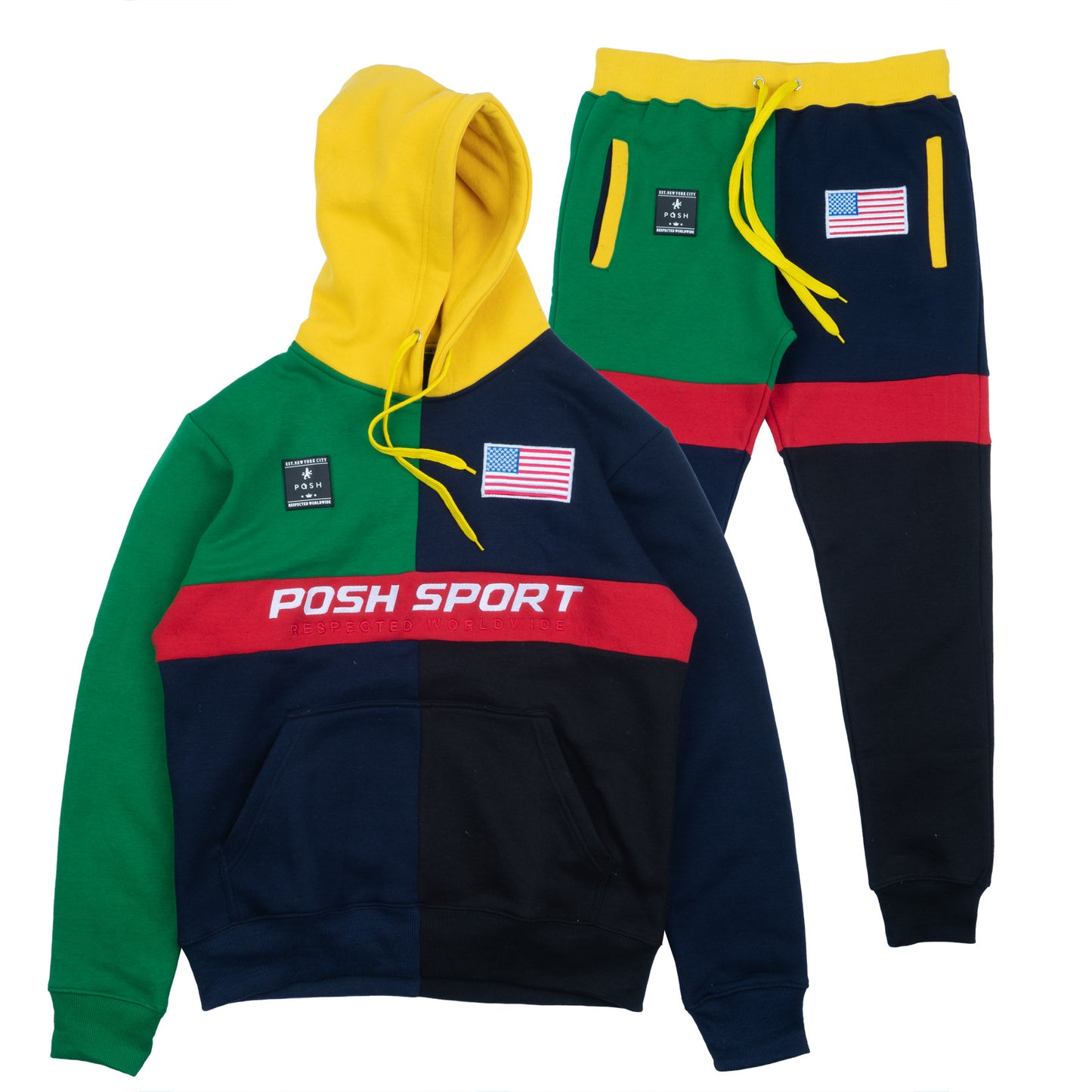 Posh Sport Sweatsuit Multicolor, Yellow Hood