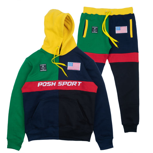 Posh Sport Sweatsuit Multicolor, Yellow Hood