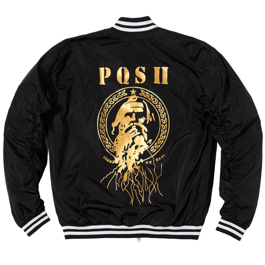 Posh Black Bomber Jacket - Trends Society