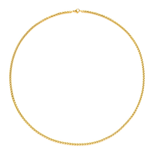 14K Gold Plated 3mm Franco Necklace Chain by Posh