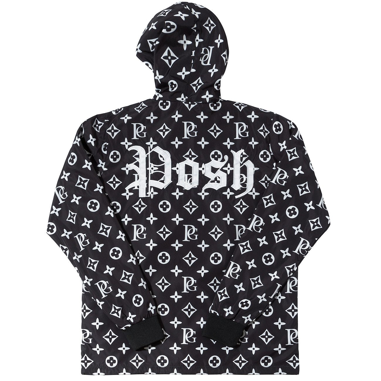 Posh LV_SPRM Windbreaker Hoodie Jacket Black - Trends Society